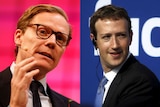 Cambridge Analytica chief executive Alexander Nix and Facebook boss Mark Zuckerberg.