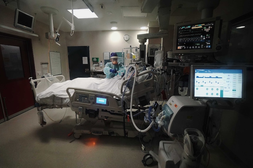 A patient on ventilator at Austin Health taking part in the zinc trial