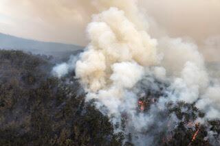 Smoke from a bushfire at St Helens