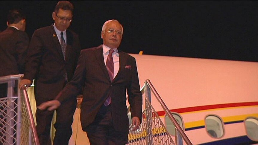 Najib Razak arrives in Perth