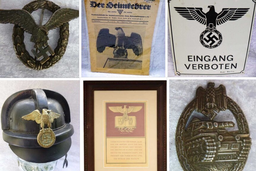 Nazi artefacts for sale at a NSW military memorabilia auction