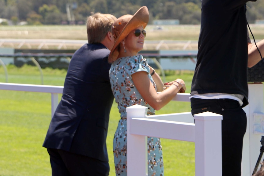 The Kind and Queen of the Netherlands trackside at the Perth races.