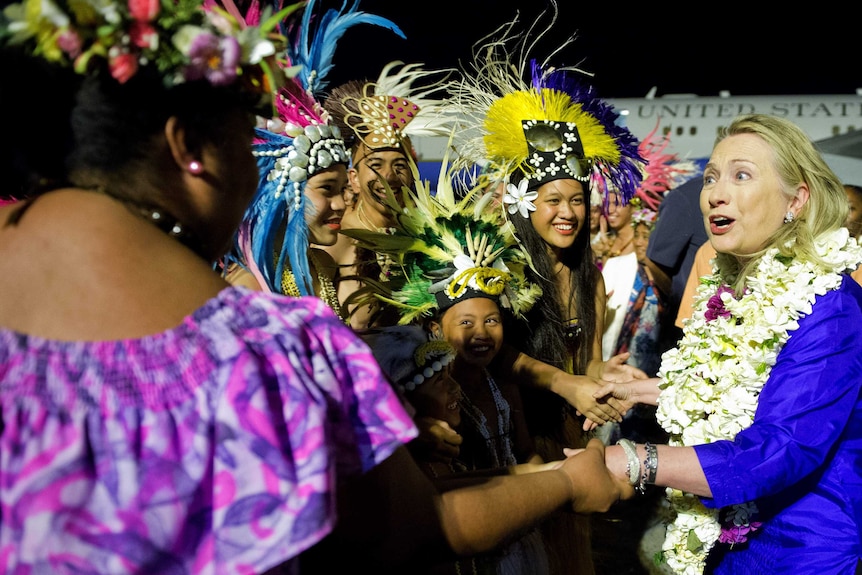 Hillary Clinton in Rarotonga