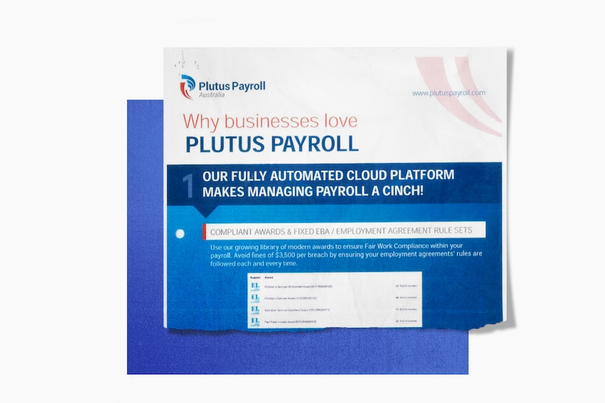 A sheet of paper with the heading 'Why businesses love Plutus Payroll' and information below it.