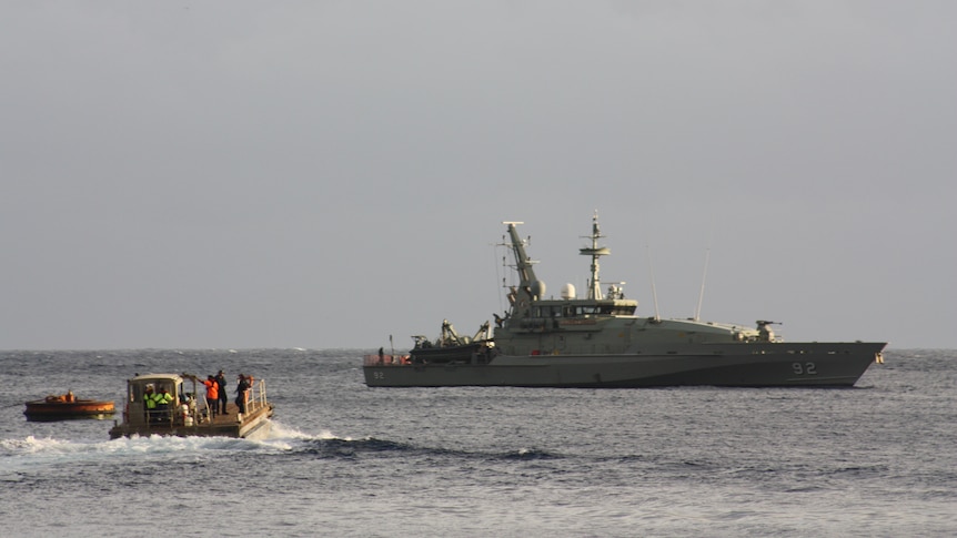 Asylum seekers arrive at Christmas Island on Friday, June 22, 2012.