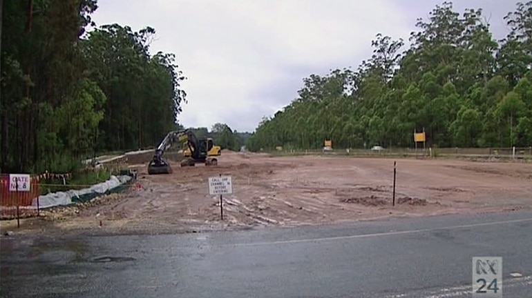 Pacific Highway construction site where suspected toxic waste was uncovered