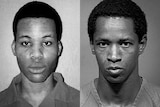  A composite of two black and white mugshots of Lee Malvo and John Muhammad