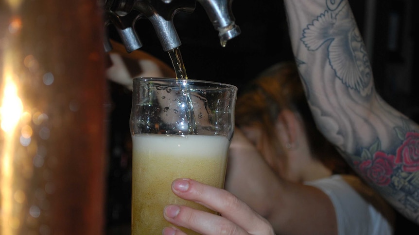 Beer poured in Darwin pub