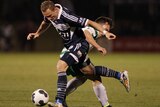 Melbourne Victory's Besart Berisha in action during the FFA Cup match against Tuggeranong United.