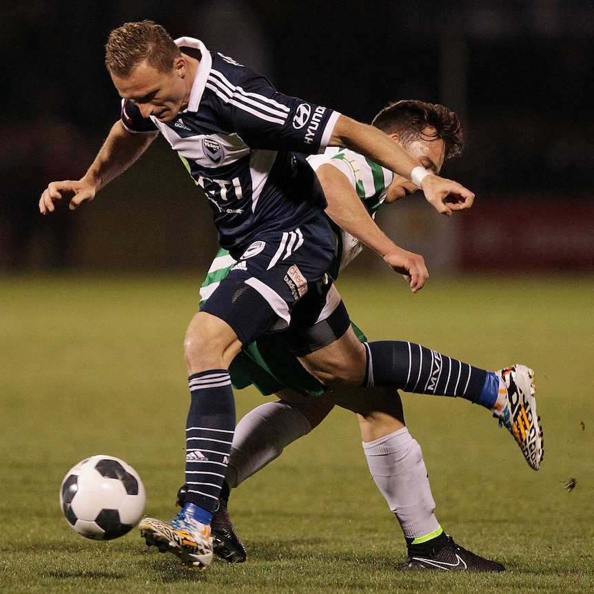 Melbourne Victory's Besart Berisha in action during the FFA Cup match against Tuggeranong United.