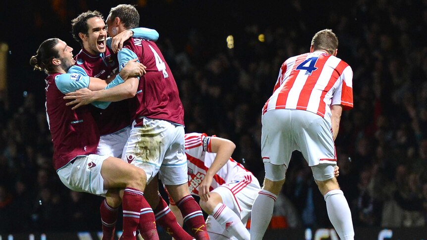 Equaliser ... West Ham's Joey O'Brien scored his first Premier League goal to level the match.