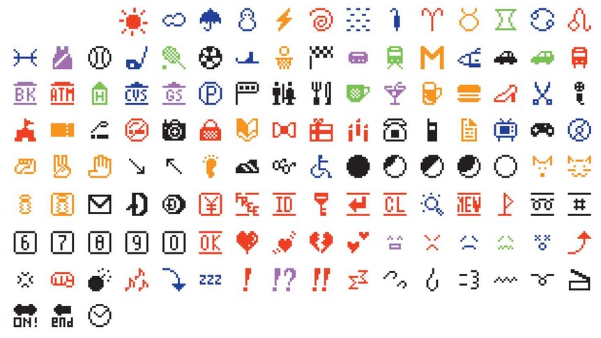 Some of the initial emoji used for Japanese telco NTT DoCoMo.