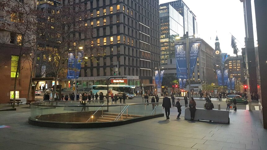 Baricades at Martin Place