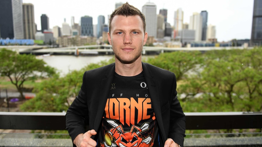 Australian boxer and WBO World Welterweight champion Jeff Horn poses in Brisbane.