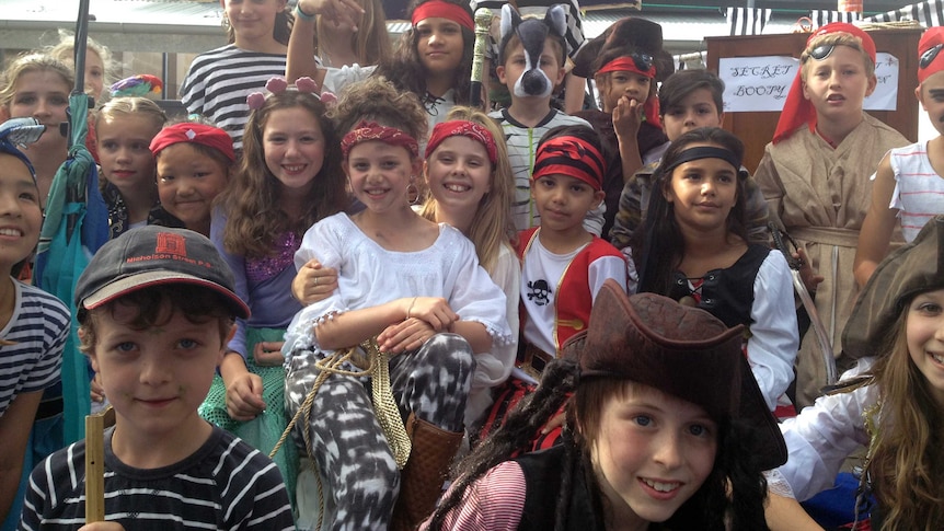 Students from Nicholson Street Public School in Balmain East dress up as pirates.