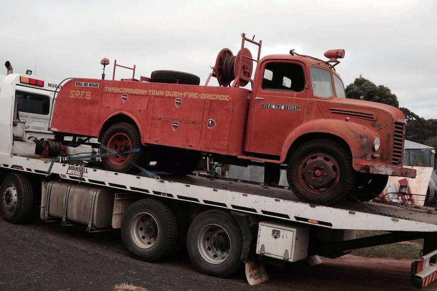 The 1952 Fargo is prepared for its final ride from Thargomindah to Toowoomba
