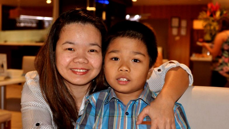 Maria Sevilla with her 10-year-old Tyrone