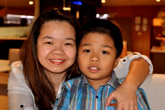Maria Sevilla with her 10-year-old Tyrone