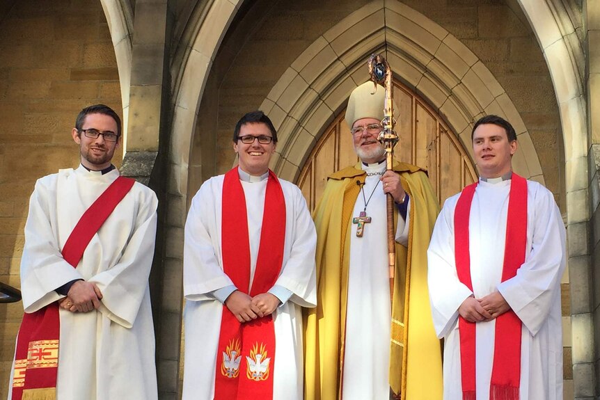 Anglican Bishop of Tasmania John Harrower has ordained two new priests and a deacon