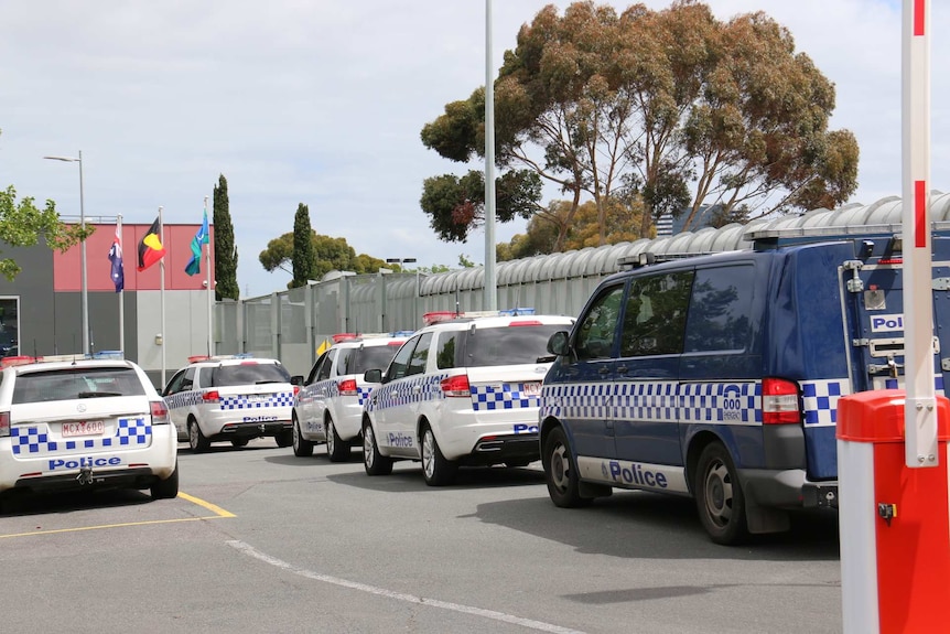 Multiple crews from Victoria Police's Public Order Response unit are on the scene.