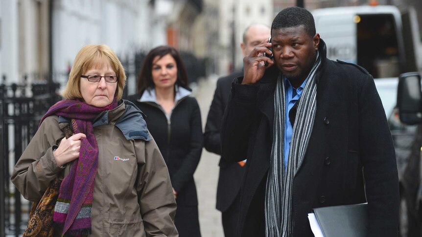 Nurse Shirley Chaplin and marriage counsellor Gary McFarlane walk to the Christian Legal Centre in central London.