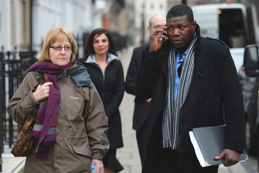 Nurse Shirley Chaplin and marriage counsellor Gary McFarlane walk to the Christian Legal Centre in central London.