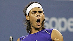Rafael Nadal celebrates a win