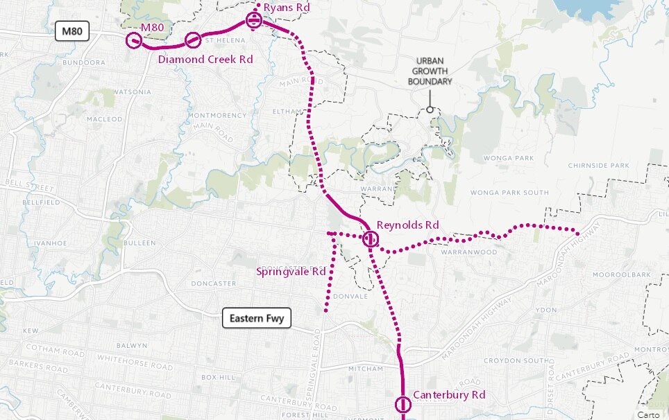 North East Link Corridor A Map North East Link: Which Of The Four Options Is Best? - Abc News