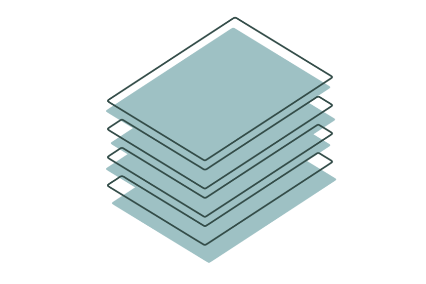 A digitally drawn graphic of a stack of documents.
