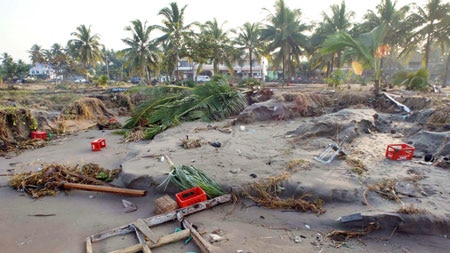 Thousands terrified: The tsunami has killed at least 547 people. [File photo]