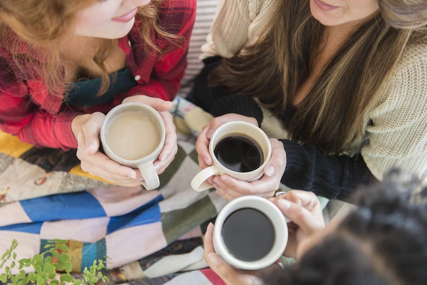 Sharing a cup of coffee