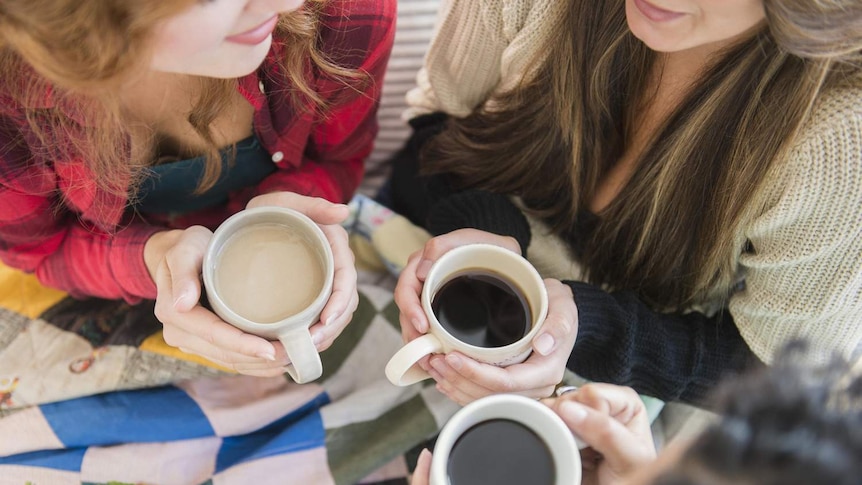 Sharing a cup of coffee