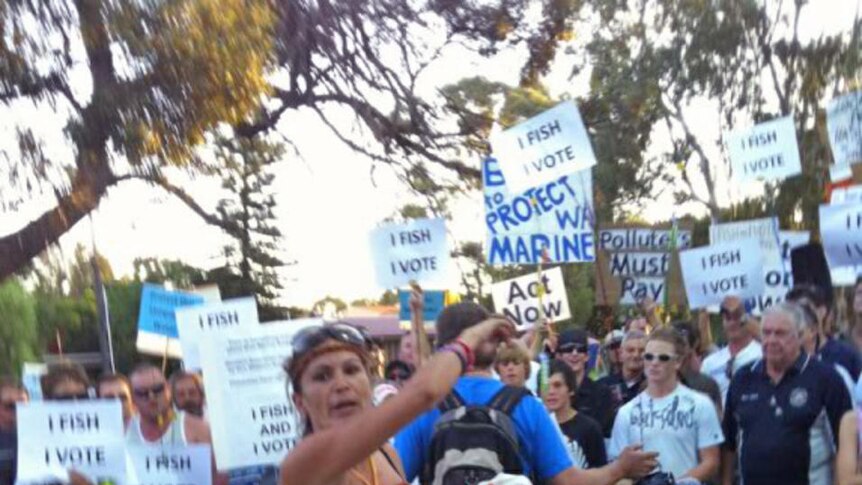 Protestors outside Community Cabinet in South Fremantle