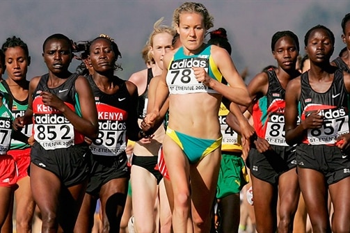 Australian runner Benita Willis leads a pack of chasers.