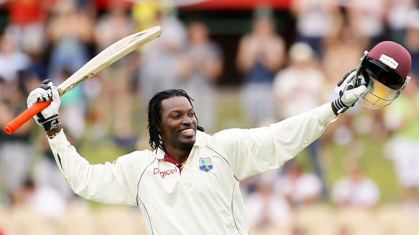 Captain courageous: Chris Gayle's unbeaten 155 kept West Indies afloat as batting partners deserted their post.