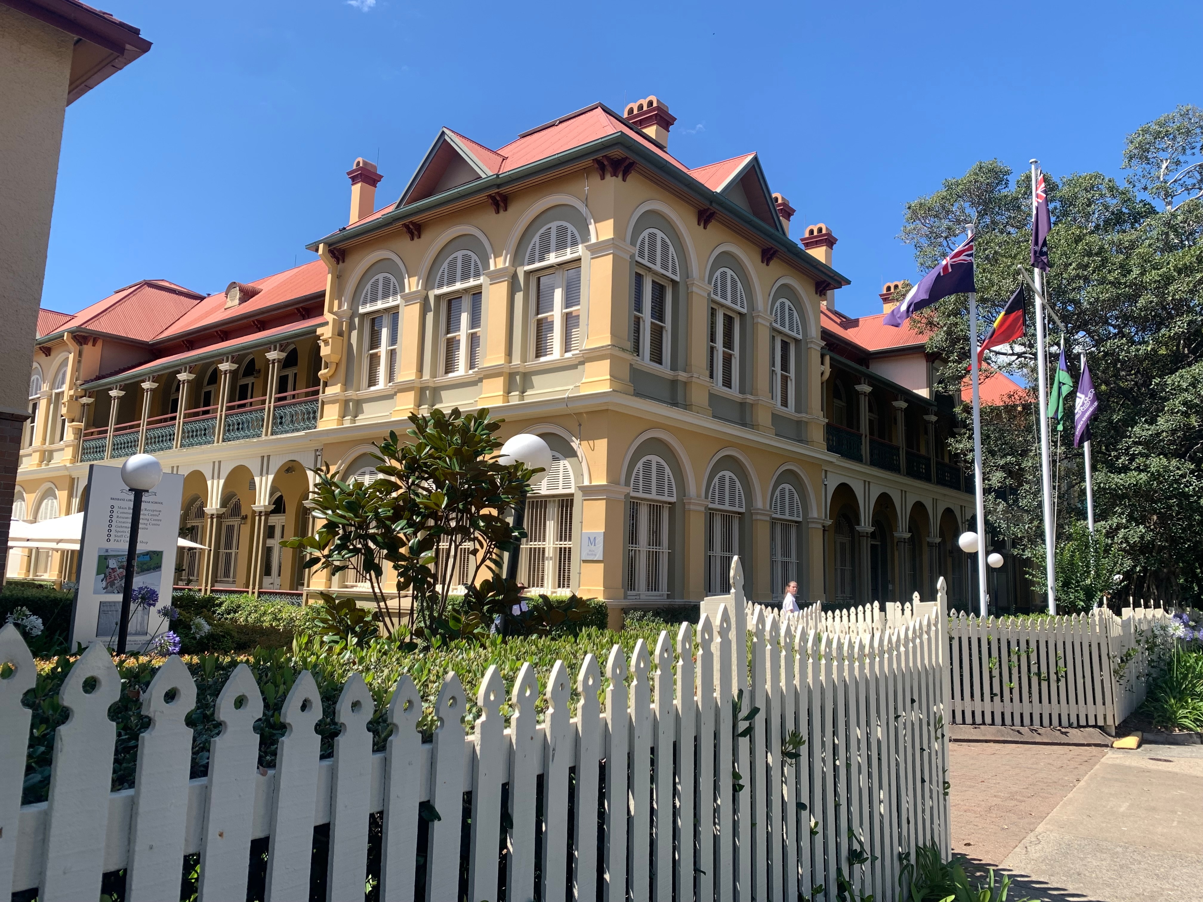 the exterior of a historic school building