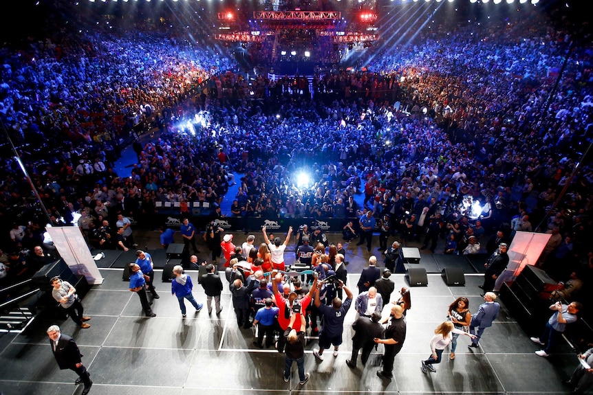 Fans flock to Mayweather Pacquiao weigh-in
