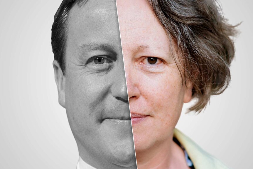 David Cameron and Frances Murrell (Photos: Reuters/Neil Hall and ABC News/Tim Leslie)