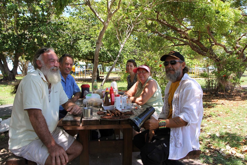 Opponents of the Galilee projects, including Elvyn Smith (second right) and Eric Oliver (second left).