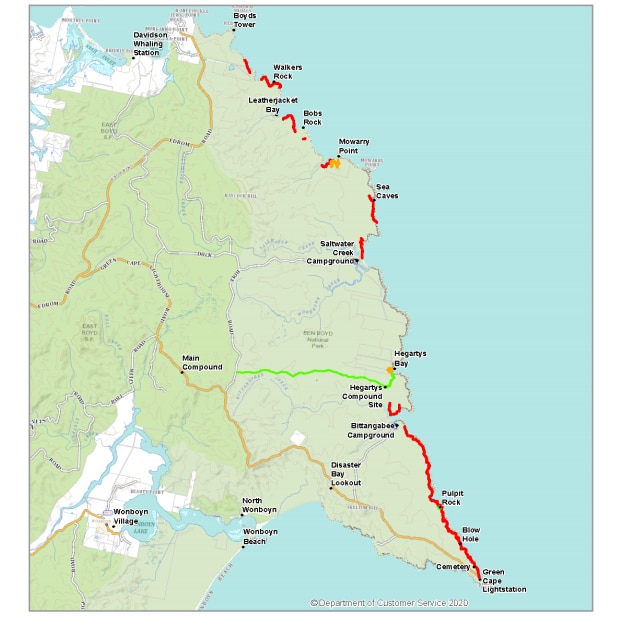 A map of a bushwalk.