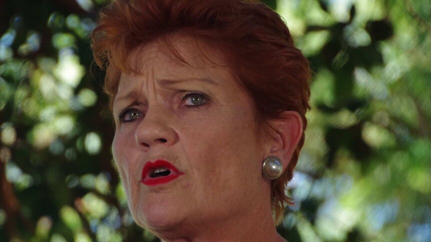 Close up of One Nation leader Pauline Hanson