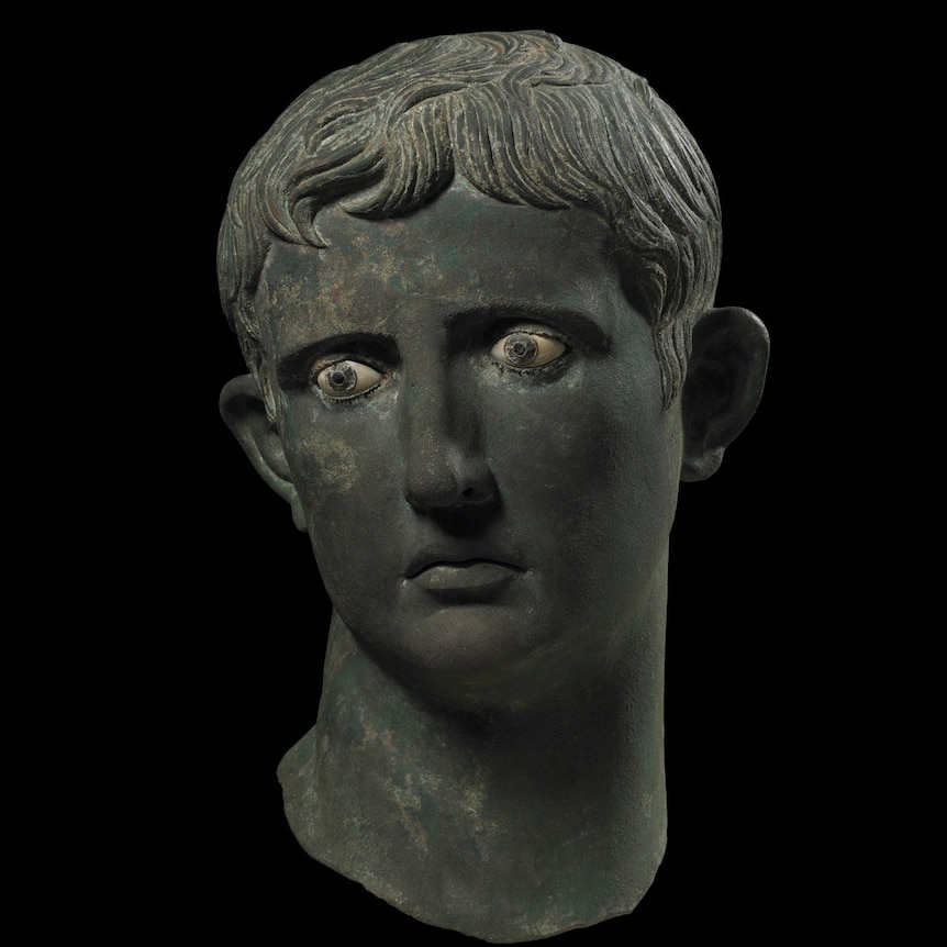 Head of Augustus, Roman, about 27-25BC from Meroe, Sudan. Copyright The Trustees of the British Museum