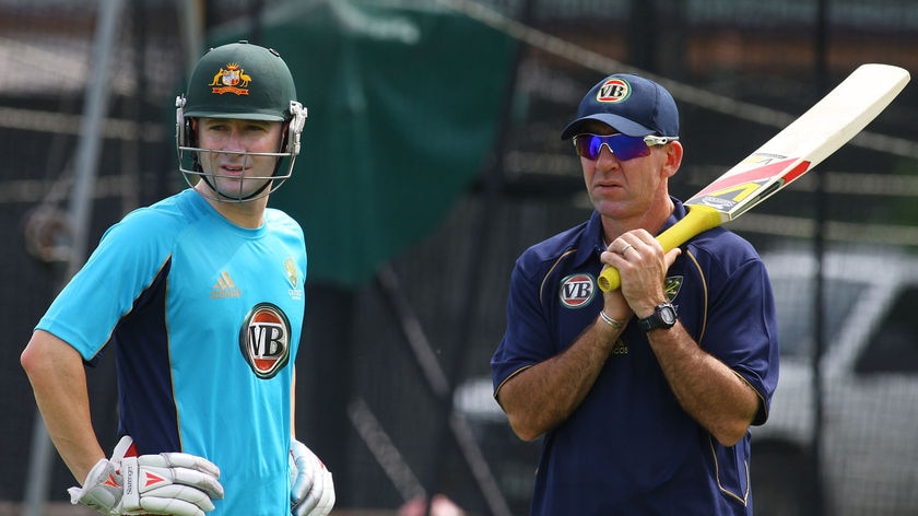 Australian coach Tim Nielsen (right, with captain Michael Clarke) will have to reapply for the head coaching position (Getty Images: Jonathan Wood).