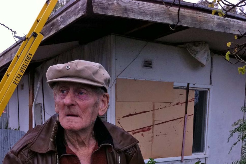 Elderly resident Bill Rix has been shocked by the damage in his street