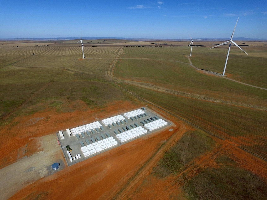 An overhead shot of the super battery in South Australia