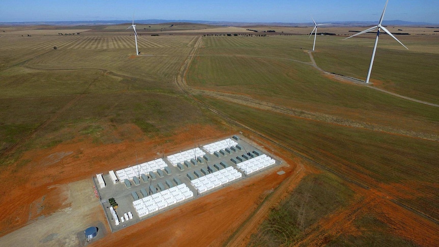 An overhead shot of the super battery in South Australia