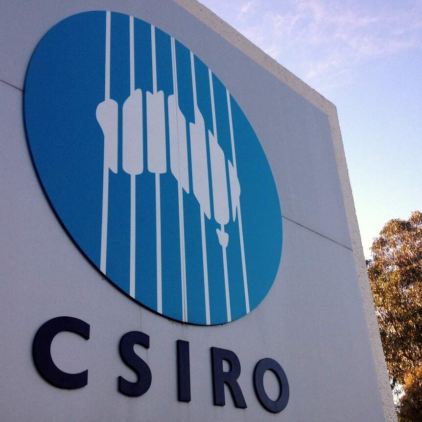 The CSIRO logo on a sign