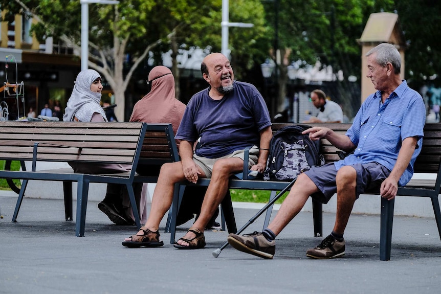 Locals on a parkbench
