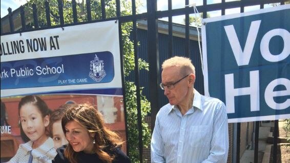 ALP candidate for Canterbury, Sophie Cotsis, with former Premier Bob Carr