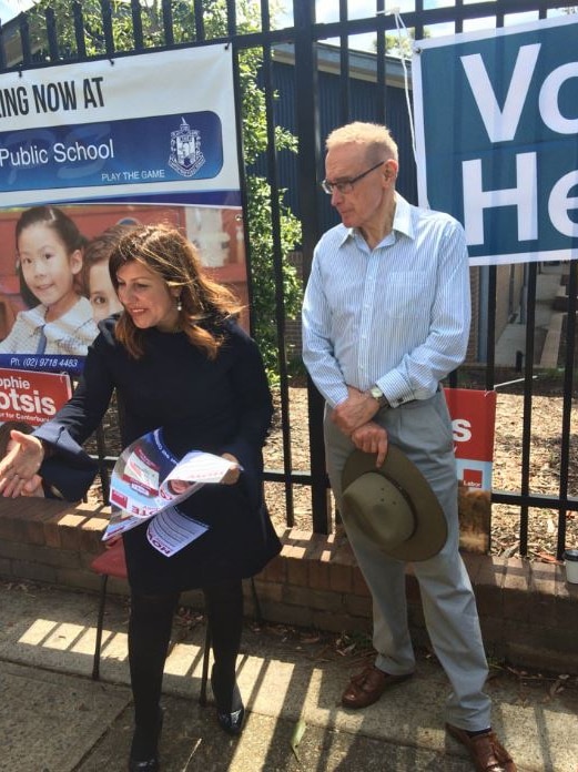 ALP candidate for Canterbury, Sophie Cotsis, with former Premier Bob Carr